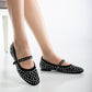 Emilie - Studded Crystal Mary Jane Flats