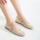 Emilie - Beige Suede Mary Jane Flats