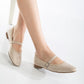 Emilie - Beige Suede Mary Jane Flats