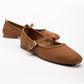 Emilie - Cognac Brown Suede Mary Jane Flats