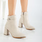 Solange - Beige Ankle Boots