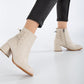 Lucie - Beige Ankle Boots