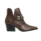 Kenda Brown Buckle Block Heel Boot (Women)