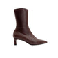 Lewin Burgundy Cilt Pointed Toe Stiletto Boot (Women)