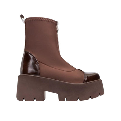 Bray Patent Chunky Boot Brown