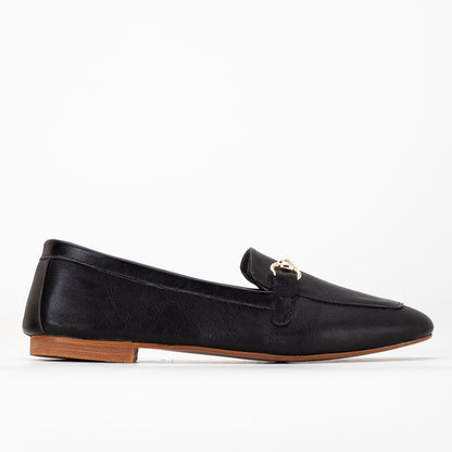 Olly - Black Horsebit Loafers