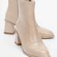 Alba Beige Block Heel Boot (Women)