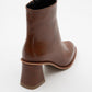 Maura Block Heel Boot Cognac Brown