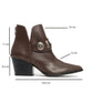 Kenda Brown Buckle Block Heel Boot (Women)