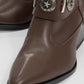 Kenda Brown Buckle Block Heel Boot (Women)