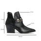 Kenda Black Buckle Block Heel Boot (Women)