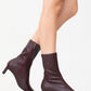 Lewin Burgundy Cilt Pointed Toe Stiletto Boot (Women)