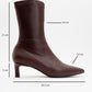 Lewin Burgundy Cilt Pointed Toe Stiletto Boot (Women)