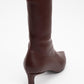 Lewin Burgundy Cilt Pointed Toe Stiletto Boot (Women)