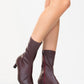 Lewin Burgundy Cilt Pointed Toe Stiletto Boot (Women)
