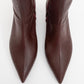 Lewin Burgundy Cilt Pointed Toe Stiletto Boot (Women)