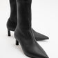 Lewin Black Cilt Pointed Toe Stiletto Boot (Women)