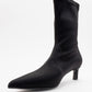 Lewin Black Stretch Pointed Toe Stiletto Boot (Women)