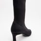 Lewin Black Stretch Pointed Toe Stiletto Boot (Women)