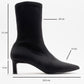 Lewin Black Stretch Pointed Toe Stiletto Boot (Women)