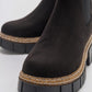 Luz Black Suede Block Heel Boot (Women)
