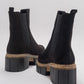 Luz Black Suede Block Heel Boot (Women)