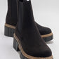 Luz Black Suede Block Heel Boot (Women)