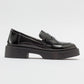 Josie - Black Patent Platform Loafers
