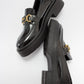 Simone - Black Patent Bit Platform Loafers