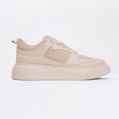 Ingrid - Beige Platform Sneakers