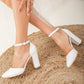 Wedding Shoes, White Wedding Heels, Shoes for Bride, White Bridal Heels, Wedding Block Heels, Wedding High Heels, White Block Heels