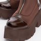 Bray Brown Patent Chunky Boot (Women)