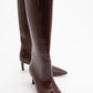 Cassandra Burgundy Pattern High‑Heel Boot (Women)