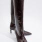 Cassandra Brown Pattern High‑Heel Boot (Women)