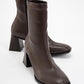 Plesa Dark Brown Chunky Heel Boot (Women)