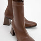 Plesa Brown Chunky Heel Boot (Women)