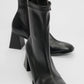 Plesa Black Chunky Heel Boot (Women)