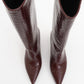 Cassandra Burgundy Pattern High‑Heel Boot (Women)