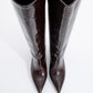 Cassandra Brown Pattern High‑Heel Boot (Women)