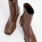 Plesa Brown Chunky Heel Boot (Women)