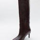 Cassandra Burgundy Cilt High‑Heel Boot (Women)