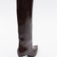 Cassandra Burgundy Cilt High‑Heel Boot (Women)