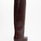 Cassandra Burgundy Pattern High‑Heel Boot (Women)