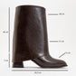 Ellas Brown Chunky Heel Boot (Women)