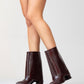 Ellas Burgundy Chunky Heel Boot (Women)