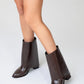 Ellas Brown Chunky Heel Boot (Women)