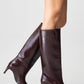 Cassandra Burgundy Cilt High‑Heel Boot (Women)