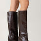Cassandra Brown Pattern High‑Heel Boot (Women)
