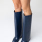 Maybe Navy Chunky Heel Boot (Women)