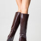 Cassandra Burgundy Cilt High‑Heel Boot (Women)